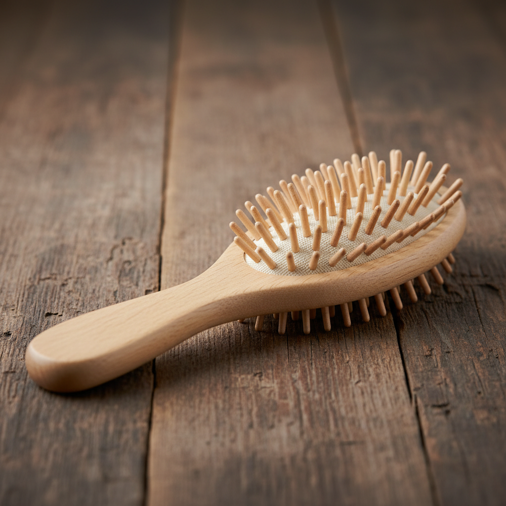 Brosse cheveux bois naturel
