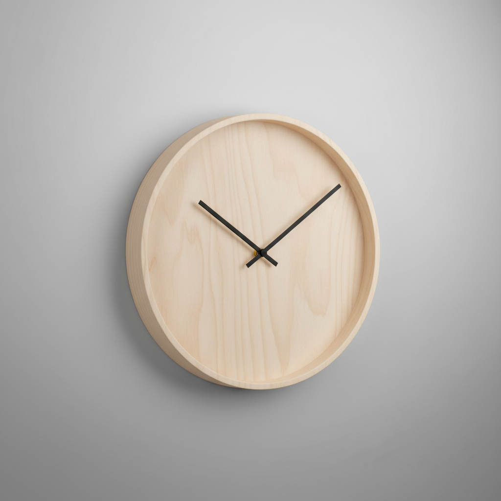 Horloge murale ronde bois