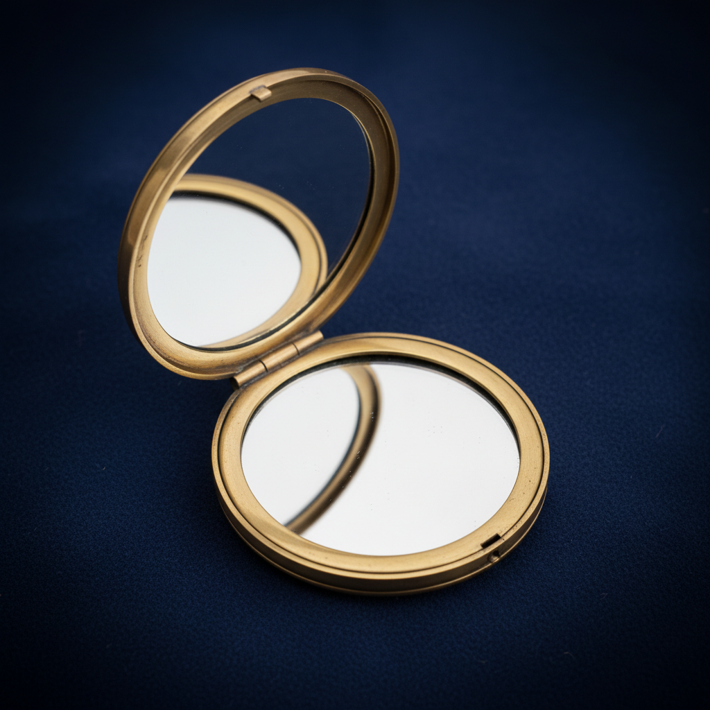 Miroir de poche laiton vintage