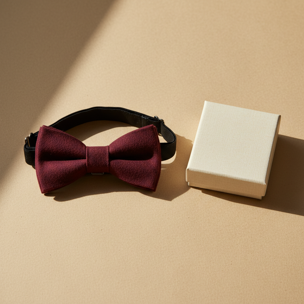 Nœud papillon laine bordeaux