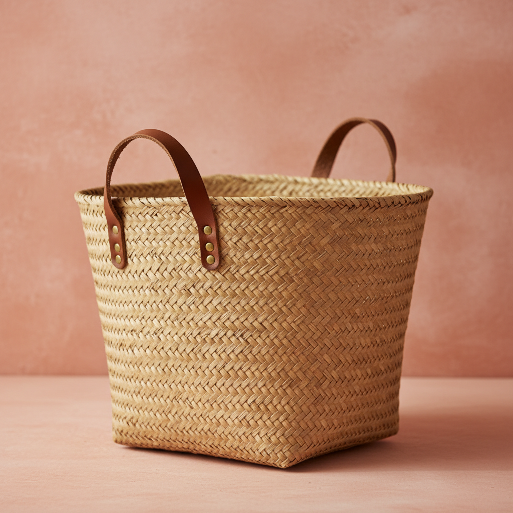 Panier rangement bambou tressé