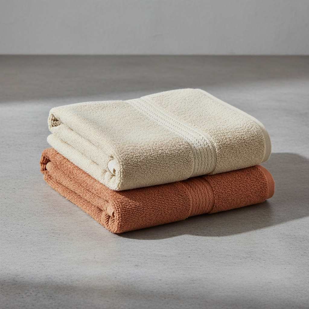 Set 2 serviettes coton bain