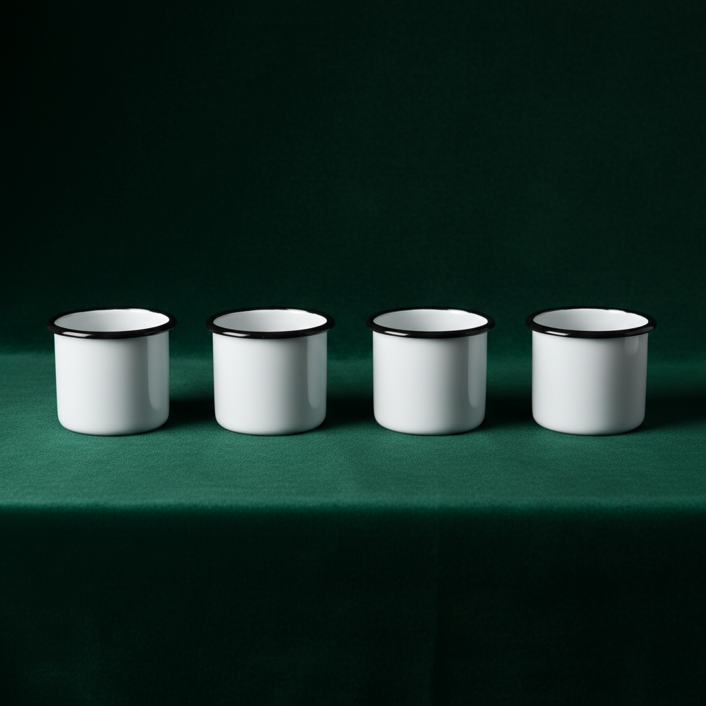 Set 4 tasses café émaillées